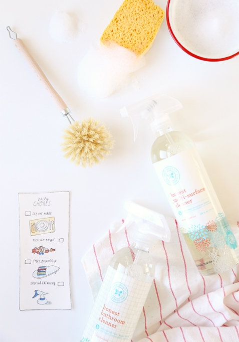 A clever chore list for kids featuring Honest products. Image c/o Say Yes.